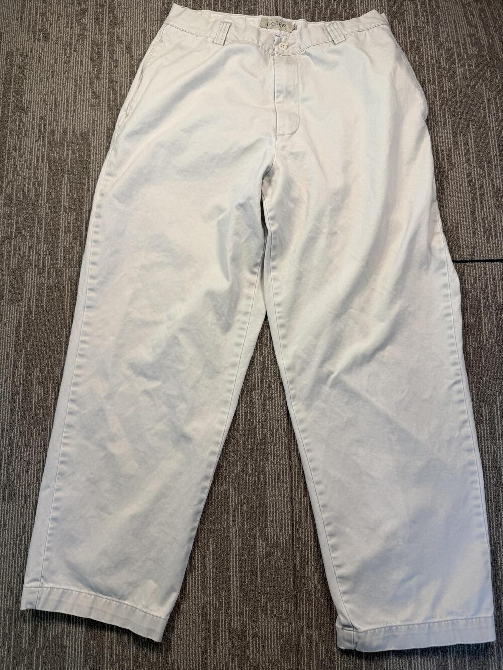 J.Crew Pants Mens 34x30 White Chino Flat Front Relaxed Fit Straight Leg Casual